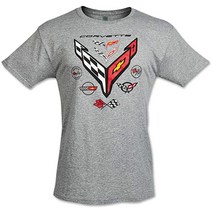 11AMJC8 Next Generation Corvette 8세대 배지 티셔츠: 그레이 (XL), 초대형