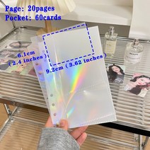 미니앨범/폴라로이드앨범 바인더 포토카드 슬리브 앨범 내부 페이지 보관 6 3 인치 4 10 개, 5.103 4