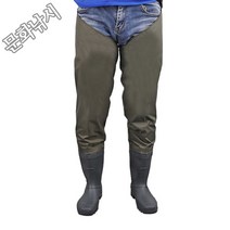 허벅지장화 민물낚시장화 APS-101012, M(250-255mm), 카키