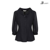 JJ지고트 오간자 페플럼 퍼프 블라우스 GM4M0BL93