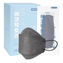 에코팩토리 그레이 3D 일회용 입체형 회색 마스크 국산 MB필터 개별포장, 50매
