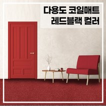라임 코일 현관 매트 두께 20mm, 레드+블랙 90x120(cm), 1개