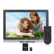 디지털액자 스마트액자 전자액자 Andoer 디지털 액자 17 인치 LED 사진 프레임 1080P 비디오 플레이어 시계, 02 Frame with 32GB_03 영국 플러그
