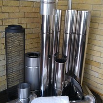 125mm 스텐연통 /벽난로 연통 /화목난로연통/재질스텐, (흑관)이중관50cm