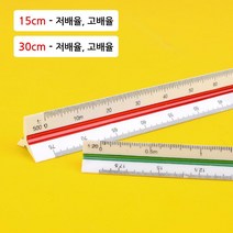 고배율 전문가용 삼각 스케일자 3개 제도용 설계 장판 건축디자인 방안자, 15cm/고배율