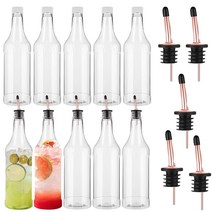 Dandat 946.4ml(32온스) 플라스틱 롱 넥 병 푸어러 및 캡 포함 주스 푸어러 스테인리스 스틸 병 테이퍼드 스파우트 주류 가게용 (로즈 골드 20개) 41481, 12, Silver