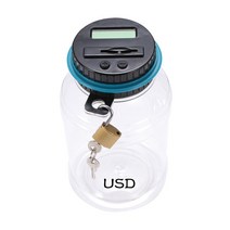 piggy bank counter coin 전자 디지털 lcd counting coin money saving box jar coin storage box for euro, USD