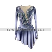 여아 피겨복 성인 바지 김연아 피겨스케이트 연습복, 퍼플 그라데이션 프리사이즈