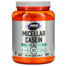 나우푸드 Sports 미셀라 카제인 프로틴 파우더 무맛 816g(1.8lbs), 2병, 816g
