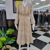 [오조크(아울렛)] 오조크 DP01 나염 스모크 프릴 원피스 봄 가을 2컬러 FOQFCO