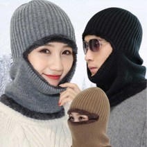 눈빼고다가리는 겨울 비니 방한 모자 캠핑 차박 라이딩 낚시 스키 등산 귀달이 넥워머, 브라운