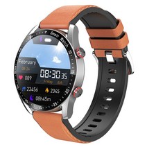 gps추적기 차량용 위치 소형 미아방지 강아지 차량 GPS새로운 스마트 워치 AMOLED ECG + PPG 남성 비즈니스, 04 brown belt