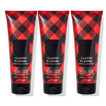 배쓰앤바디웍스 Bath and Body Works 배스앤바디웍스 남성용 시그니처 히알루론산 울트라 시어 바디 크림 236.6ml(8온스) 3개 팩 (클래식 플란넬) 329417, Classic Flannel