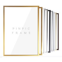 알루미늄 액자 A2 (420x594mm) 사이즈 프레임 11종 벽걸이 전용 액자, 무광골드
