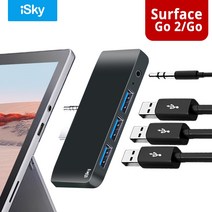 ISKY FOR MICROSOFT SURFACE GO GO2 USB 허브 표면 허브 포트 복제기 USB3.0 HDMI 표면 GO GO 2, USB-3.5mm