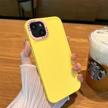폰케이스쇼핑몰 아이폰디자인케이스 예쁜 핸드폰 케이스, 노란색 대비 컬러 렌즈