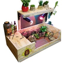육지거북이 사육장 80x40 오픈 케이지 도마뱀 파충류 소동물 집, 01.가로 80cm 육지거북이 사육장