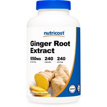 뉴트리코스트 진저 루트 생강 뿌리 추출물 캡슐, 550mg, 1개