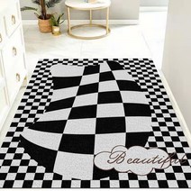 폴라도레 DIY 현관 코일매트 북유럽 발판 베란다 아파트 발코니 바닥매트, 3.120x140센치, 01.기하학체크