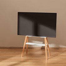 엘디엘마운트 이젤형 티비거치대 65인치 벽면 밀착 TV스탠드거치대 플로우 삼성 LG호환 선반포함, 화이트( APL-FS44WS)