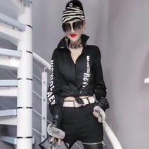 긴소매 봄가을 여성 플라워 프린팅 캐쥬얼 스타일리쉬 이니셜 와이셔츠 3023957141
