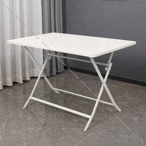 북유럽 파스텔 테라스 루프탑 철제 테이블 의자 세트, 철공 접이식 긴 테이블(화이트)