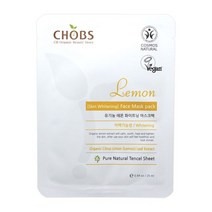 CHOBS(찹스) 유기농 레몬 화이트닝 마스크팩 (미백) 25ml, 단품, 단품