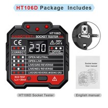 검전기 HABOTEST 소켓 테스터 디지털 디스플레이 전압 다기능 스코프 HT106 UK EU 플러그에 적합, 03 HT106D(EU)