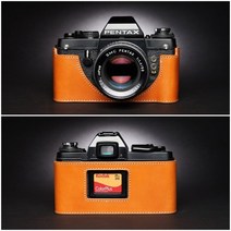 펜탁스 Pentax K2 LX MX SUPER A 카메라 소가죽 속사케이스, LX 베이스[옐로우 브라운]