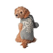 반려견 알파카 눈송이 스웨터, grey; white_Large