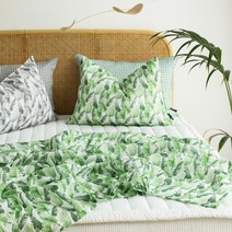 항균 리프 썸머 인견 시어서커 여름 홑이불(SS/Q)-2color, 슈퍼싱글 홑이불(SS) 단품, 그린