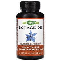 네이쳐스웨이 보라지 오일 Borage Oil 1 300 mg 60 Softgels 리놀레산 감마리놀렌산 올레산