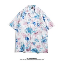 하와이안 파스텔 플라워 캐주얼 루즈핏 여름 반팔 셔츠 OOTD 휴가룩 비치룩 기온별옷차림 꽃남방