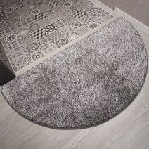 극세사 투톤트루 반원러그 카페트 (2color), 화이트그레이
