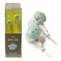 에브리데이쇼핑미니어처 수제 이어폰 EPU-09 (블루구름) 음악감상이어폰 패션이어폰 귀여운이어폰 예쁜이어폰 수적업이어폰+dpqmflepdl, 상품대박, 상품대박
