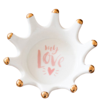 라라리엘 왕관 세라믹 주얼리 키링 화장대 인테리어 트레이 사진 촬영 소품 오브제, 세라믹골드트레이 My Love
