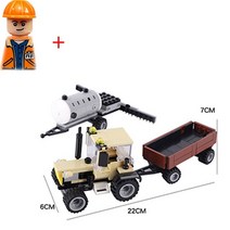 소형트렉터 MOC 시티 엔지니어링 차량 빌딩 블록 피규어 지게차 트럭 트랙터 미국 스피드 보트 제설기 모델 자동차 벽돌 DIY 완구 선물, 8.분홍색