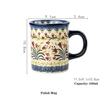 220Ml 폴란드어 세라믹 머그잔 커피 컵 홈 대용량 아침 식사 우유 오트밀 카푸치노 컵 크리 에이 티브 럭셔리 오피스 티 컵, 폴란드 머그, 하나, 1개