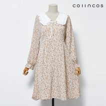 코인코즈 프릴 카라 리본 플라워 원피스 (IY2SO1050)