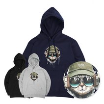 JYFASHIOIN 캡캣 후드티 고양이 그래픽 남자 여자 오버핏 후드 티셔츠