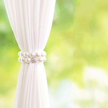 하루네 진주 장식 마그네틱 타이백 후사고리 자석 커텐끈 1개