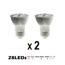 LED 성장 빛 150LED 200LED 전체 스펙트럼 Sunlike E27 LED 실내 수경 법 꽃 식물에 대 한 성장 전구 LED, 02 28LEDs 2pcs