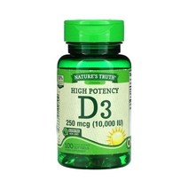네이쳐스 트루 비타민 D 3 콜레칼시페롤 250mcg 10000IU 100정, 1개, 기본