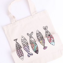 바이오로드 민화 일러스트 에코백 만들기, 물고기, 1개