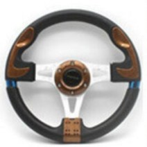 자동차 핸들 파워핸들 범용 PVC 가죽 스티어링 휠 알루미늄 레이싱 momo Drift, 5.브라운