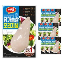 하림 냉장 닭가슴살 오리지널 100g 10봉, 10개