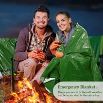 비비색.백패킹텐트긴급 슬리핑 백 생존을위한 헤비 듀티 서바이벌 담요 캠핑 용품, 한개옵션0