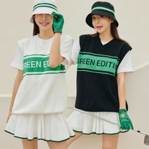 [바보사랑] 제이투제이 여성골프웨어 V넥 니트 골프조끼 오버핏 커플골프, 옵션:여성용_그린XL