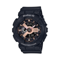 [지샥(BABY-G)] 베이비지 BA-110RG-1ADR 메탈컬러 로즈골드시리즈 캐주얼시계 블랙 로즈골드 포인트