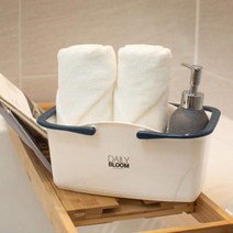 데일리 블룸 화이트 목욕 바구니 소형/ 물빠짐 작은 목욕 사우나 목욕탕 샤워 바구니 가방 바스켓, 1개